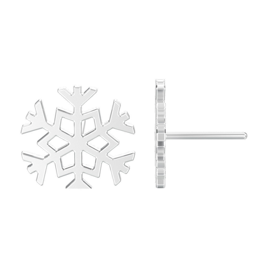 Snowflake new year Christmas earrings 3D print model_4