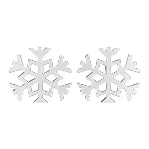 Snowflake new year Christmas earrings 3D print model