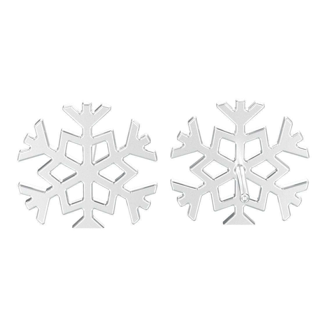 Snowflake new year Christmas earrings 3D print model_3