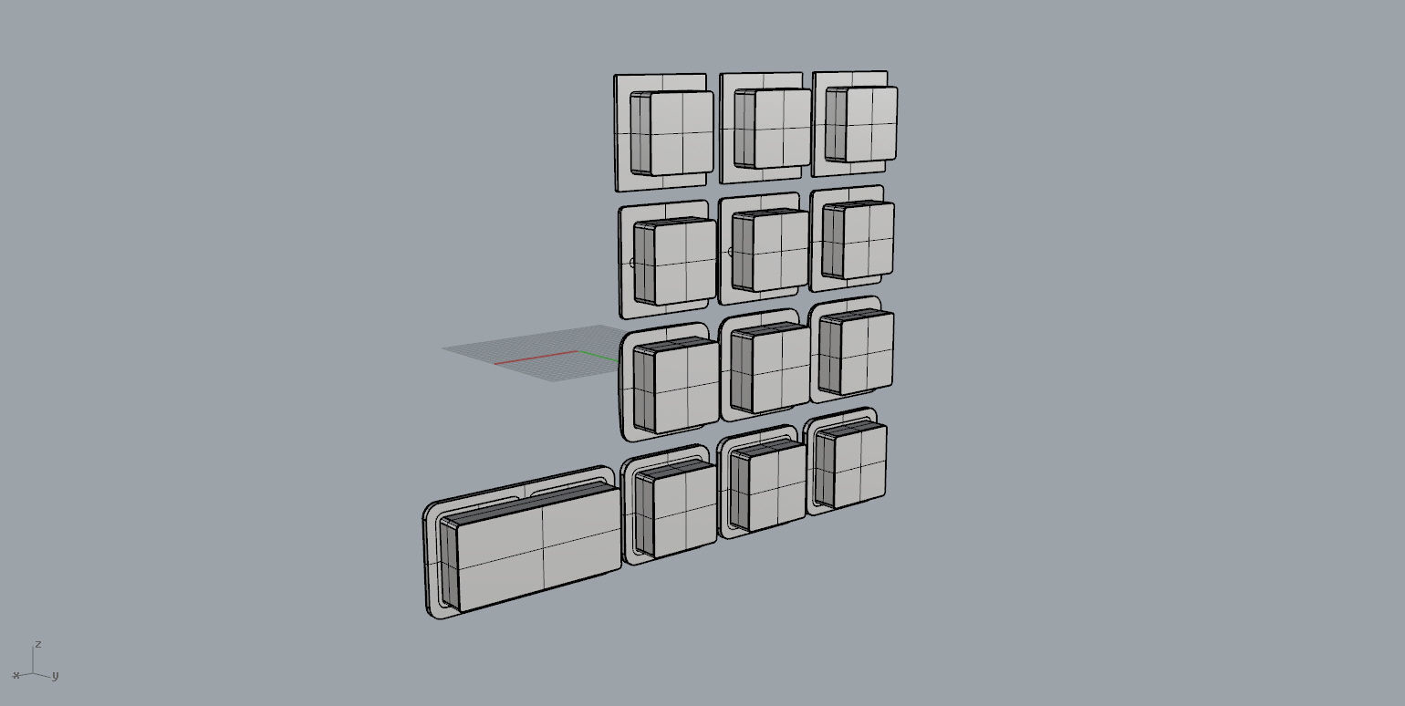 EU wall socket and light switch set 3D model_8