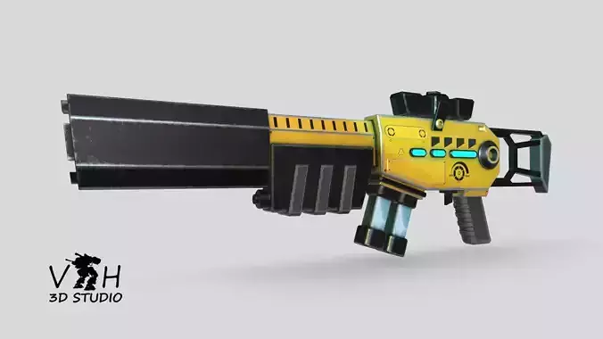 Sci-fi gun Low-poly 3D model
