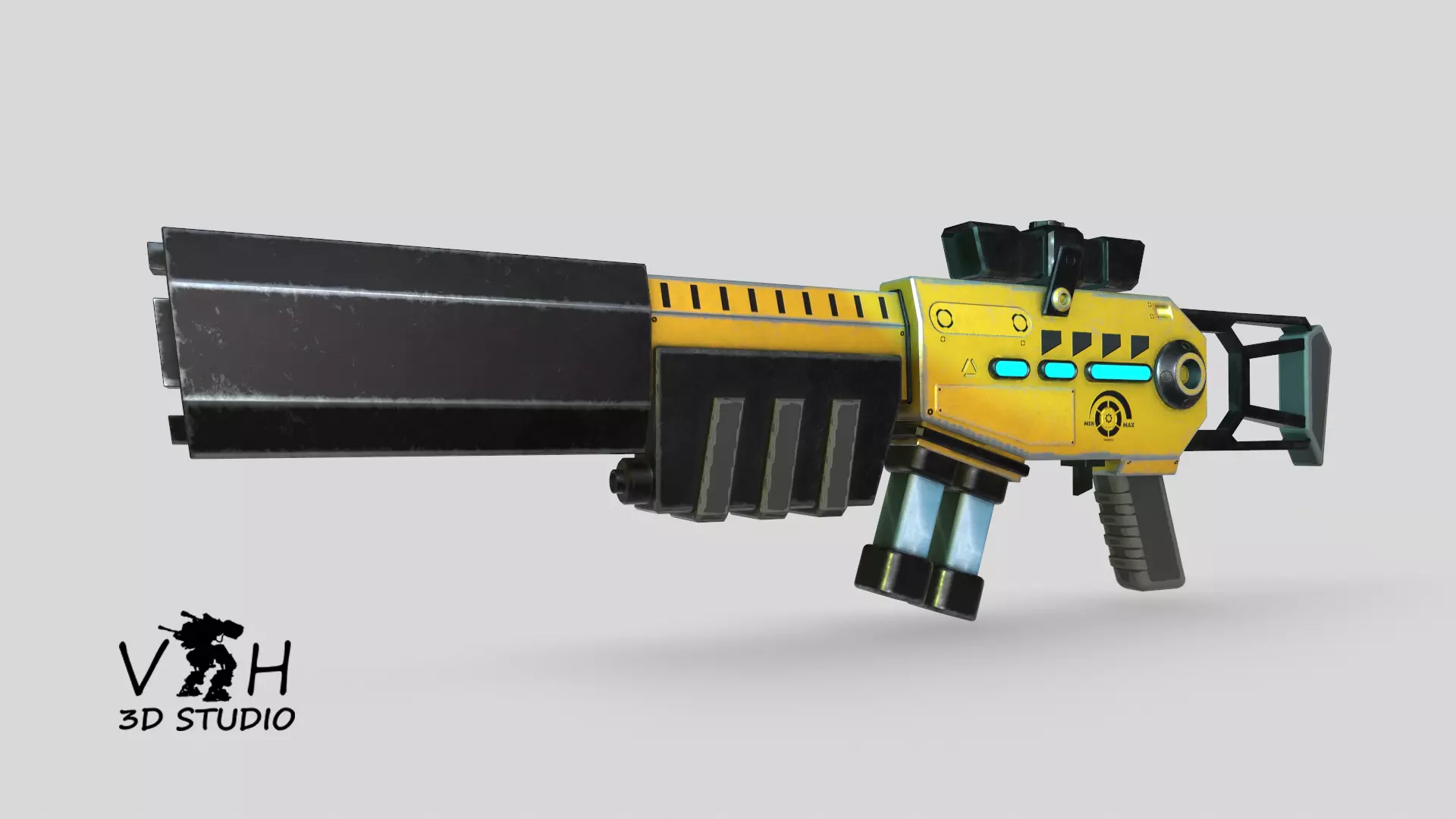 Sci-fi gun Low-poly 3D model_0