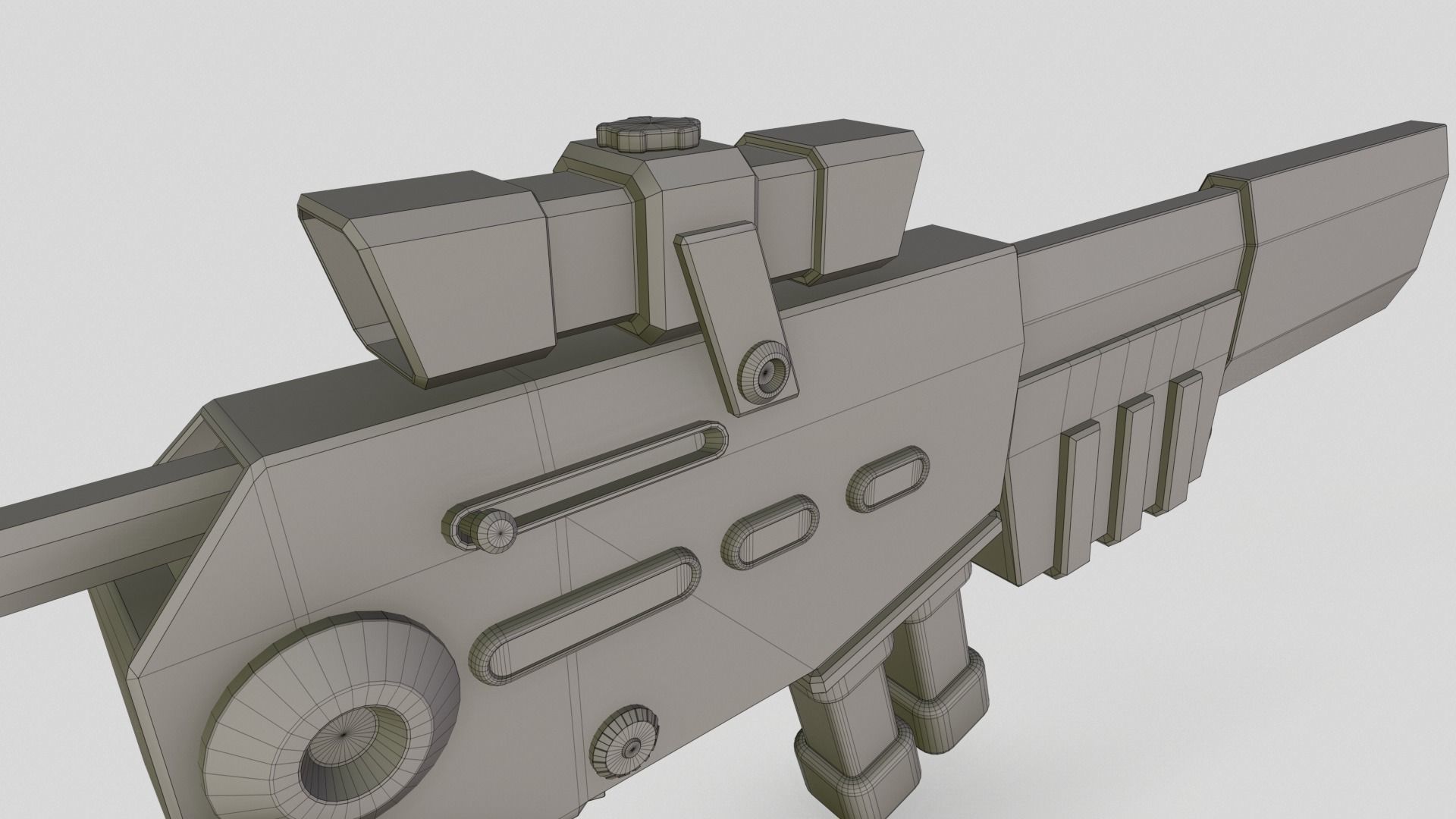 Sci-fi gun Low-poly 3D model_12