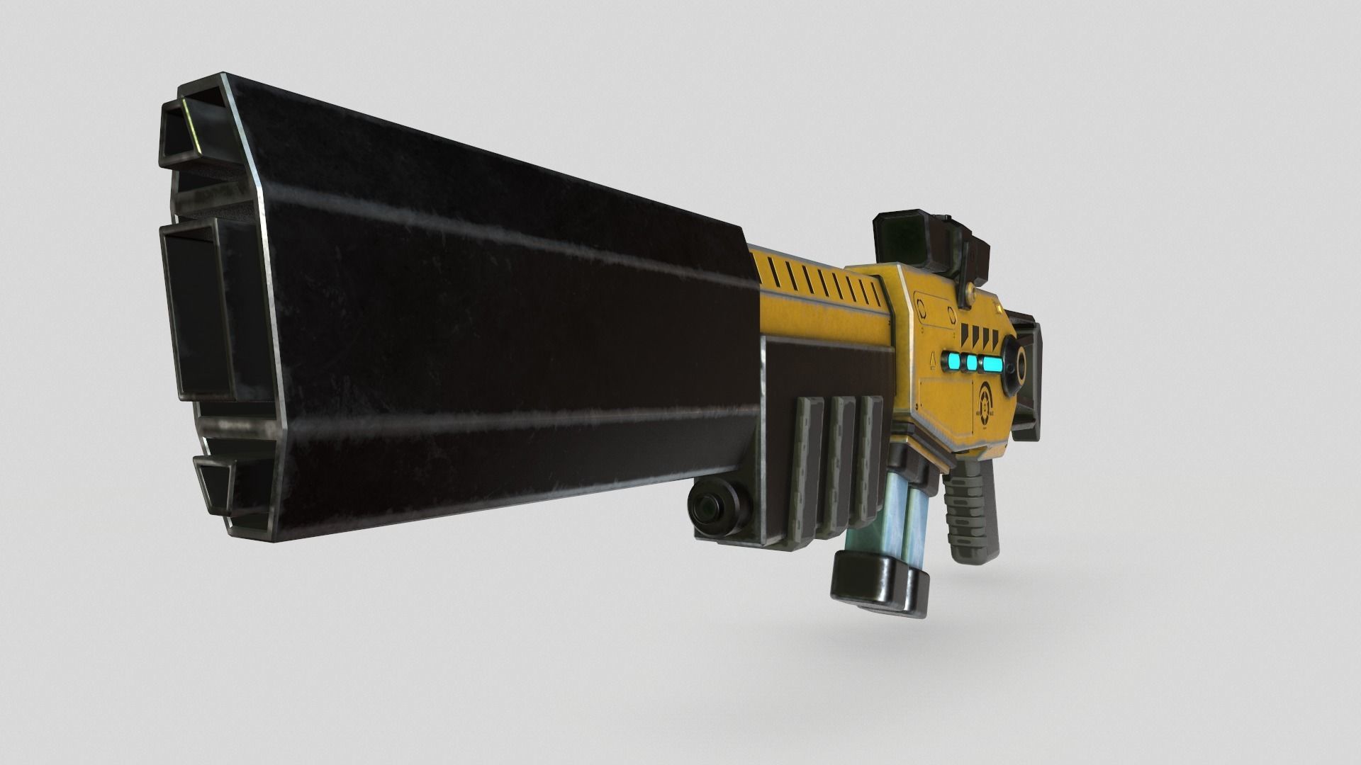 Sci-fi gun Low-poly 3D model_5