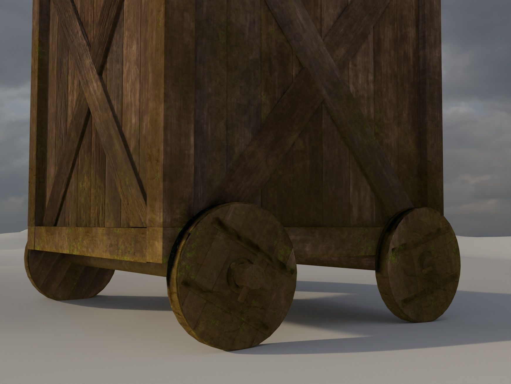 Wood Tower Low-poly 3D model_1