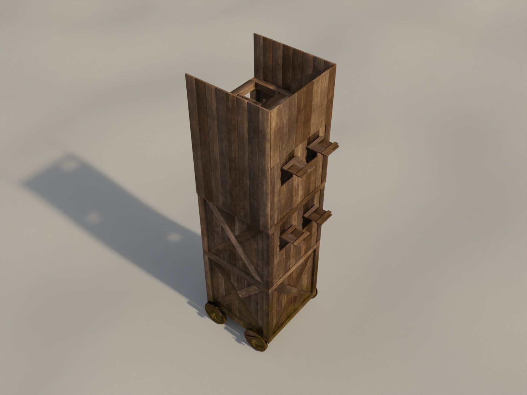 Wood Tower Low-poly 3D model_3