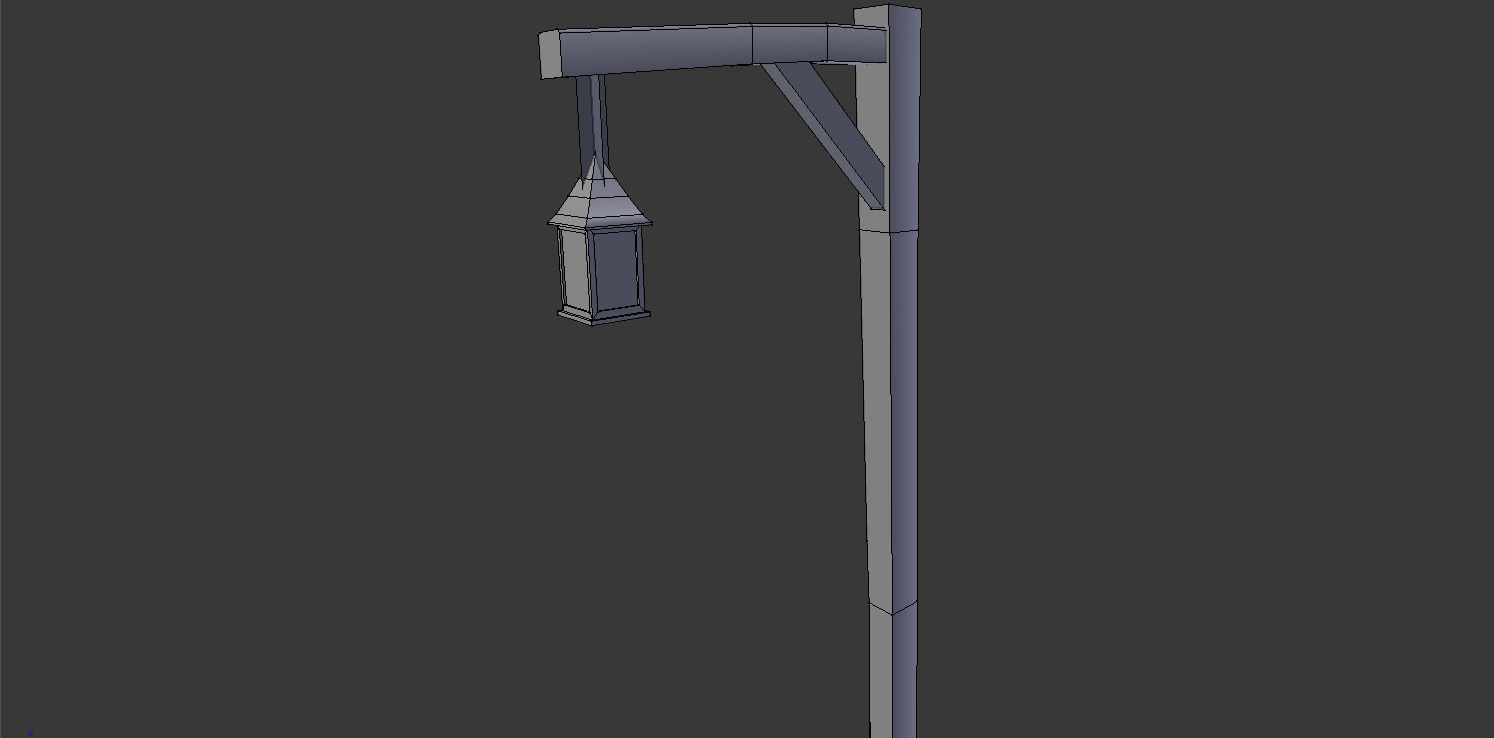 Medieval street lights Low-poly 3D model_4
