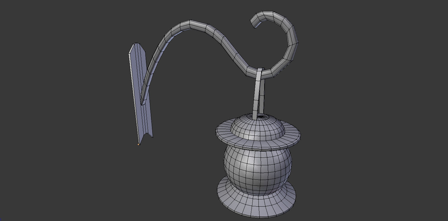 Medieval street lights Low-poly 3D model_5