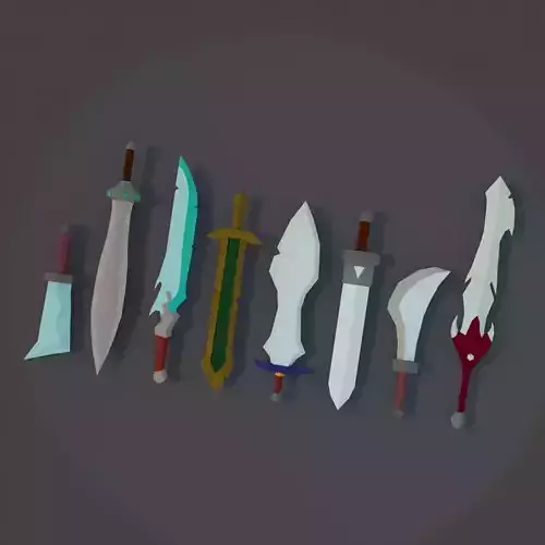 Low Poly Sword Pack Low-poly 3D model