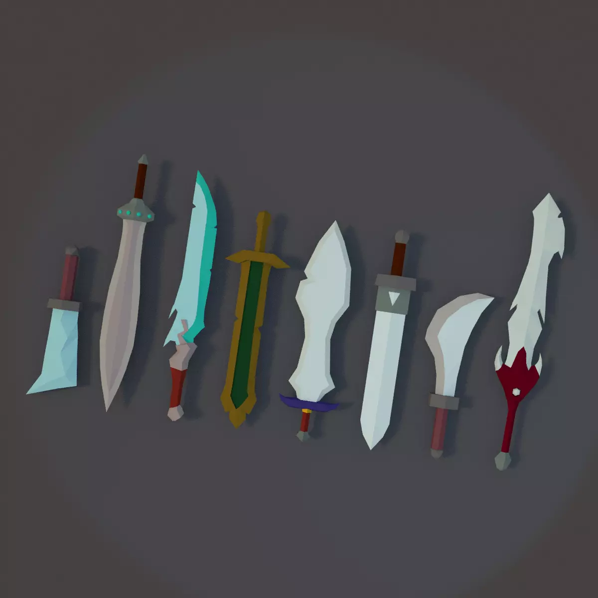 Low Poly Sword Pack Low-poly 3D model_0
