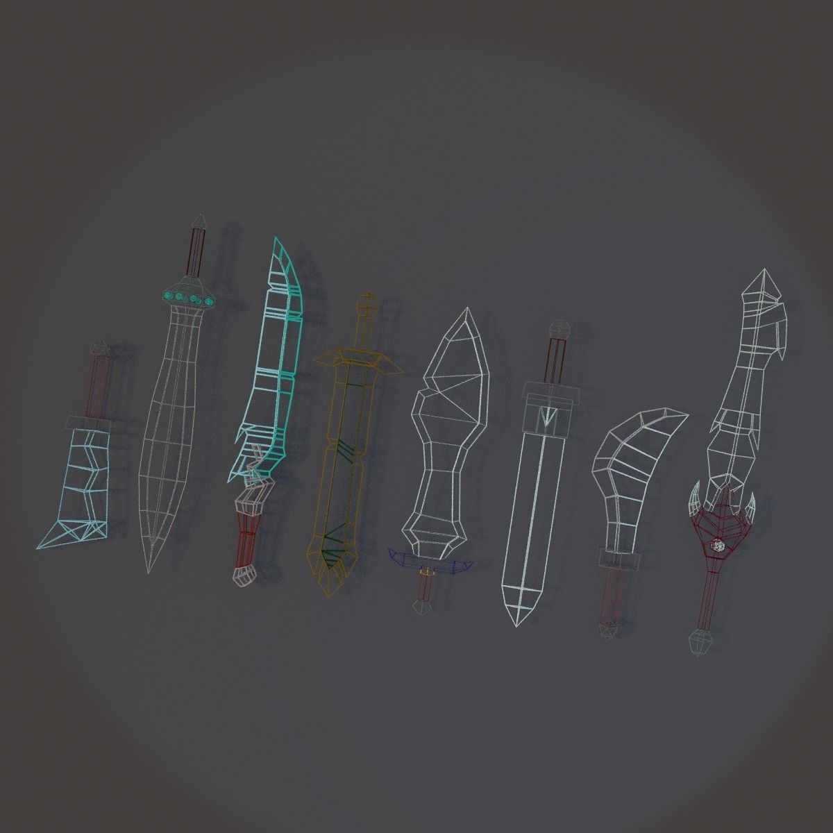 Low Poly Sword Pack Low-poly 3D model_9