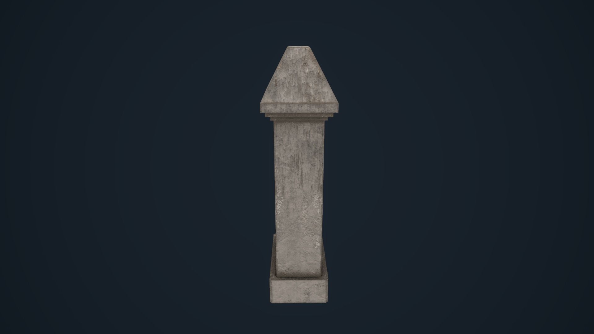 Tombetone stone column Low-poly 3D model_5