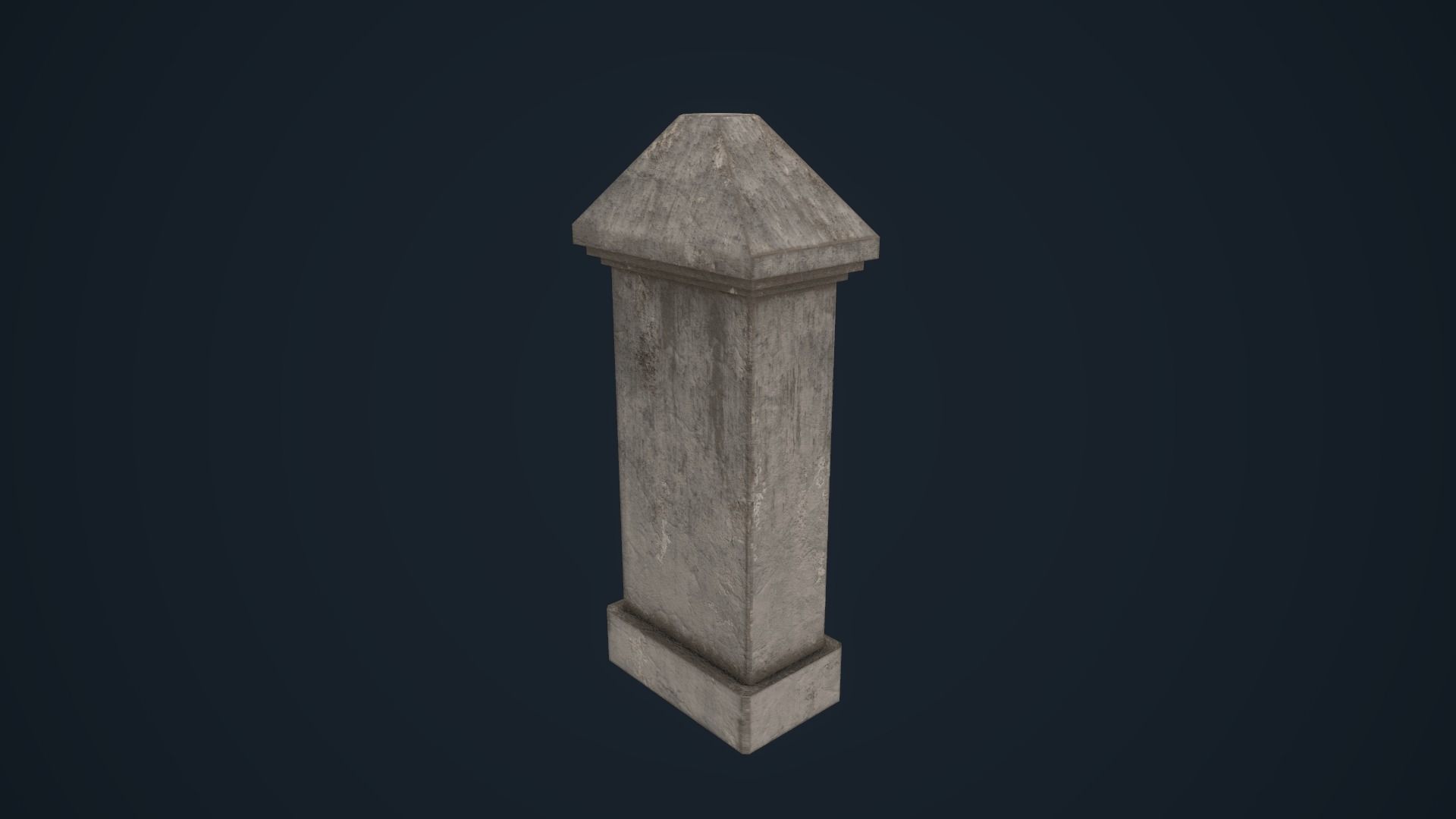 Tombetone stone column Low-poly 3D model_6