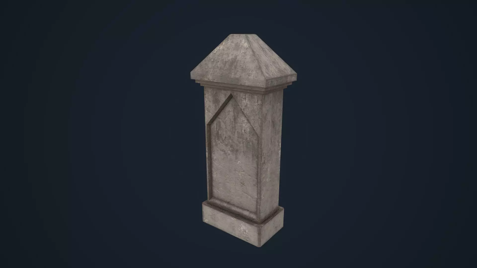 Tombetone stone column Low-poly 3D model_0