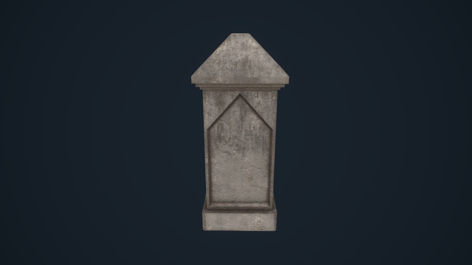 Tombetone stone column Low-poly 3D model_2