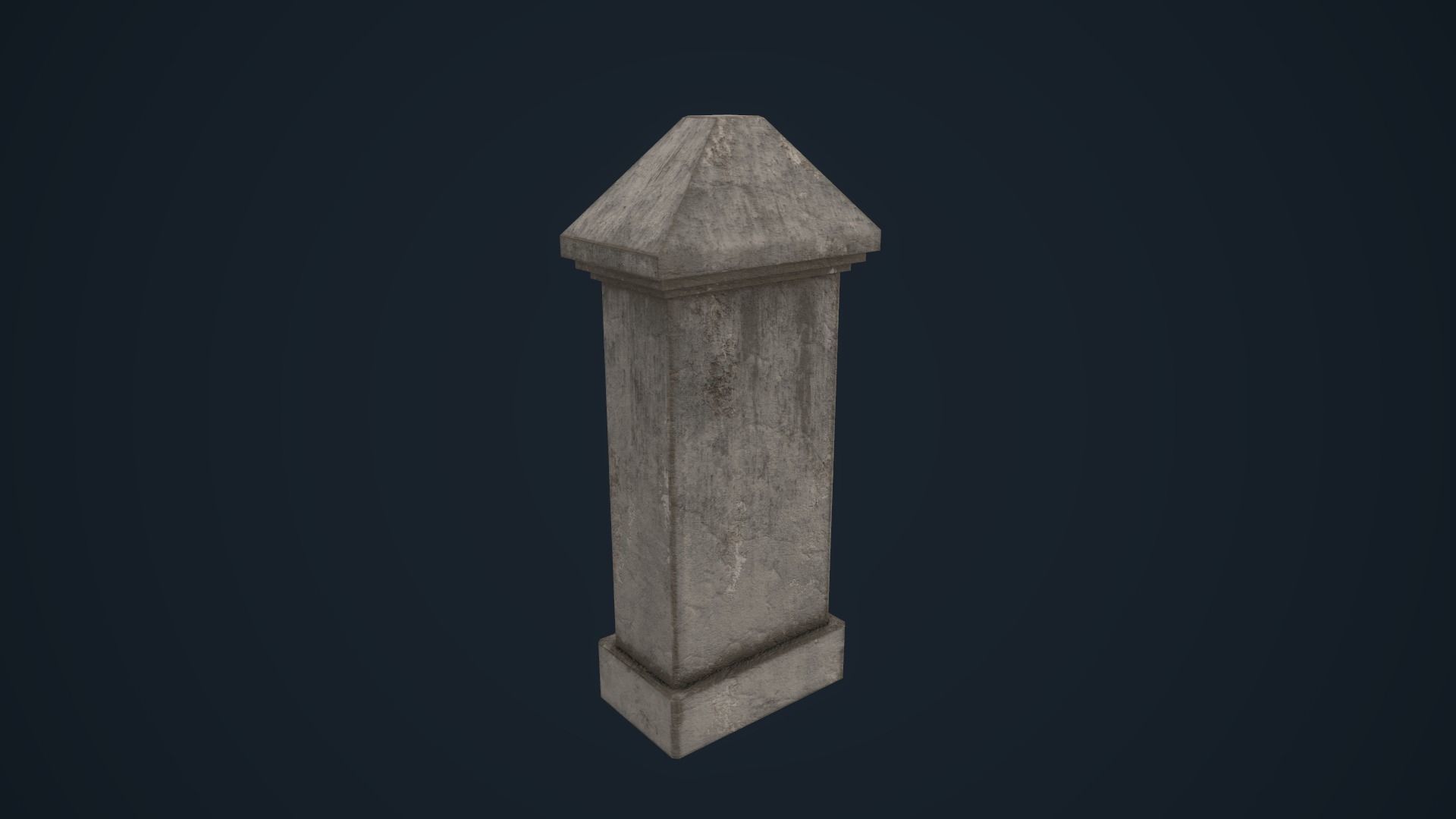 Tombetone stone column Low-poly 3D model_8
