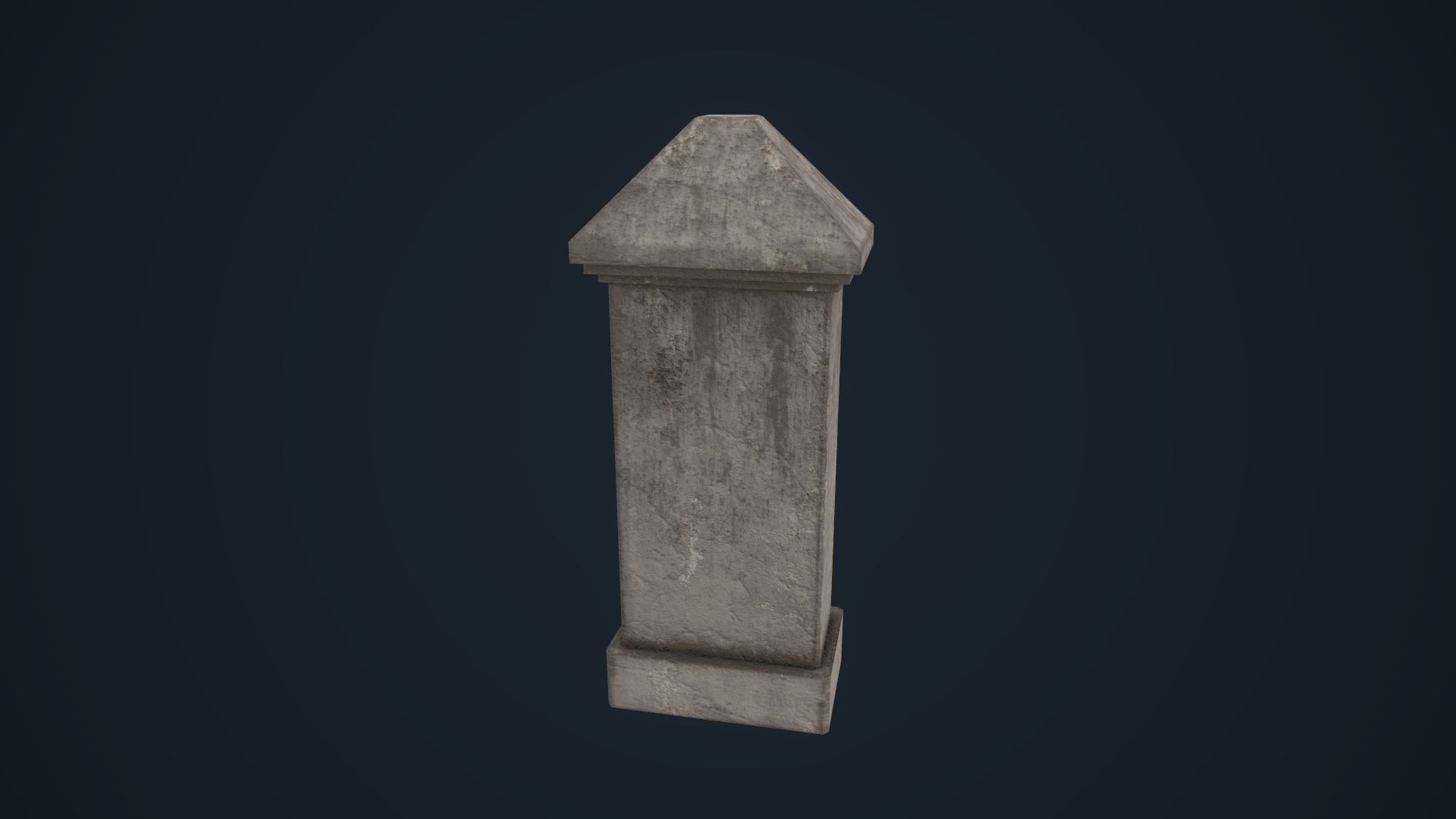 Tombetone stone column Low-poly 3D model_7