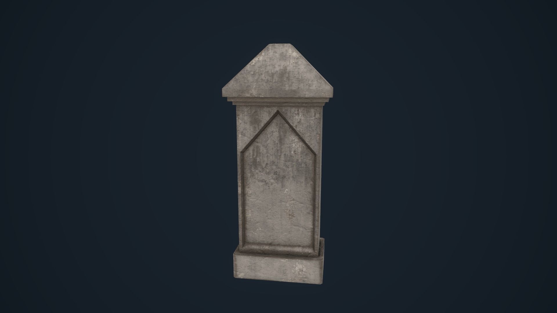 Tombetone stone column Low-poly 3D model_11