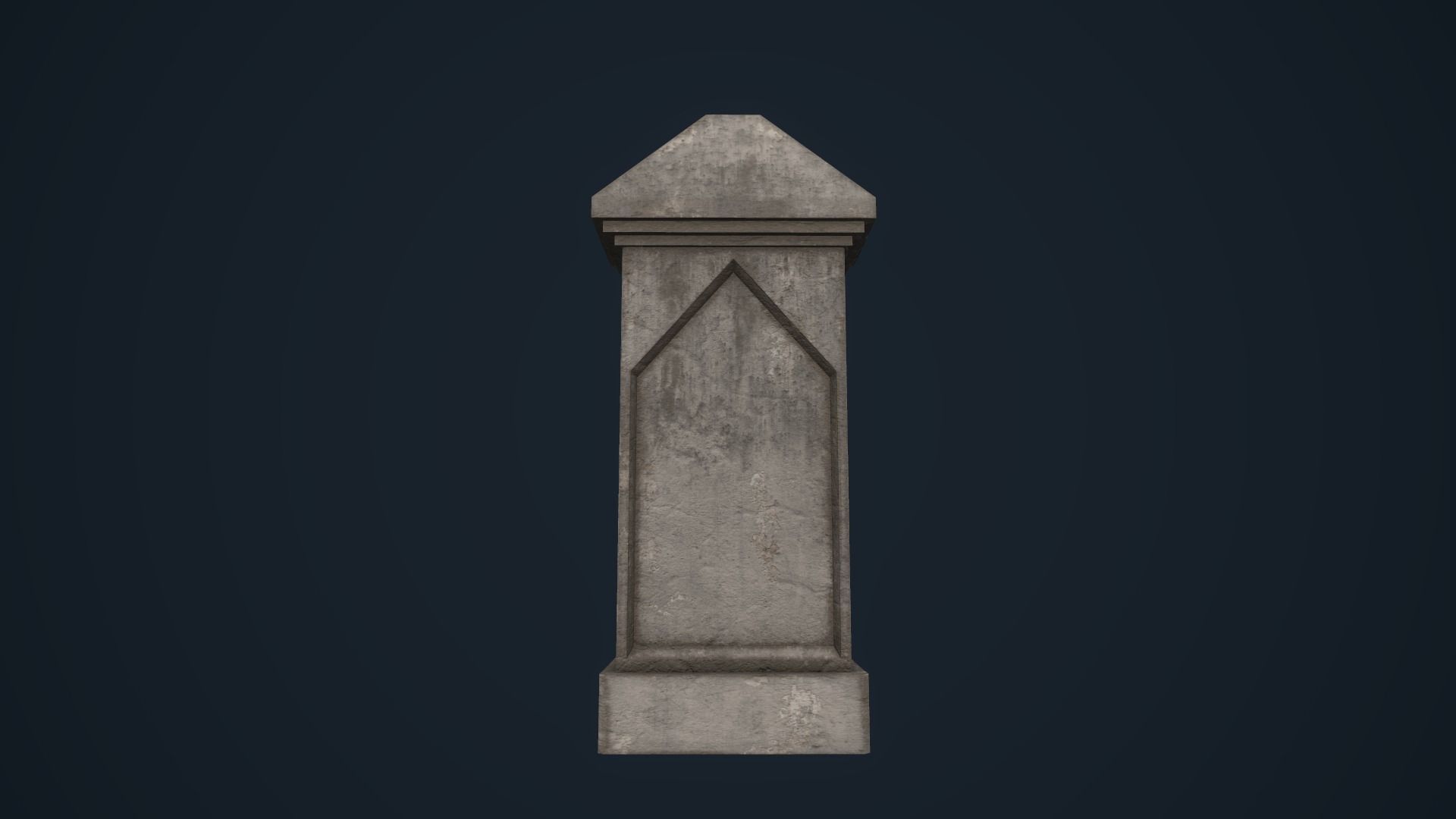 Tombetone stone column Low-poly 3D model_12