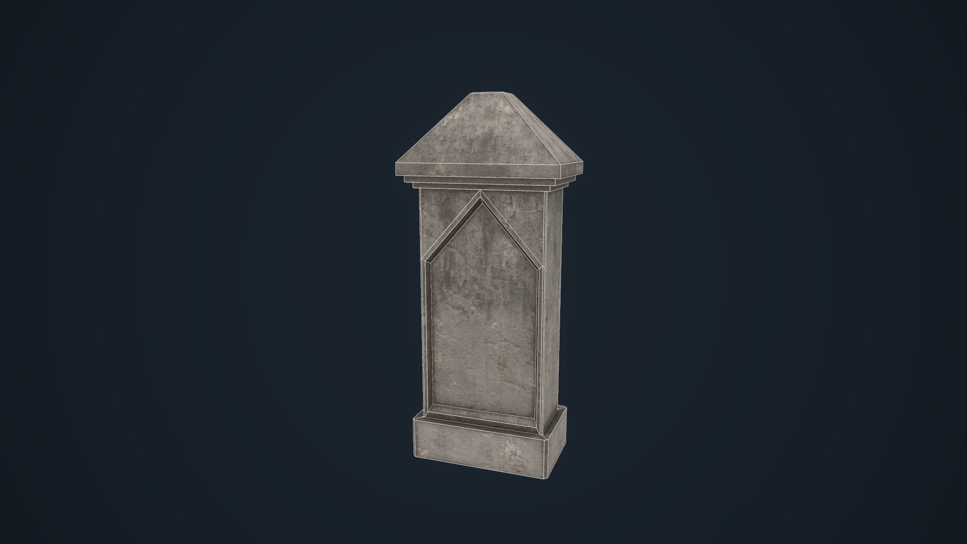 Tombetone stone column Low-poly 3D model_15