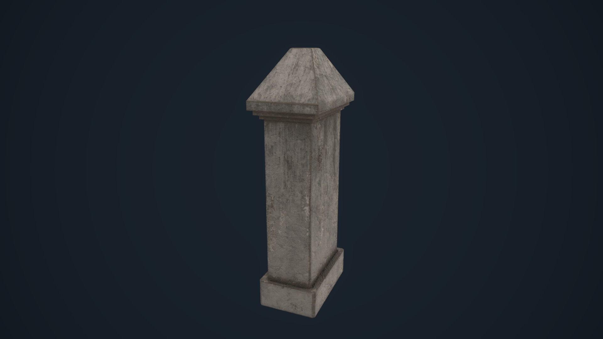 Tombetone stone column Low-poly 3D model_9