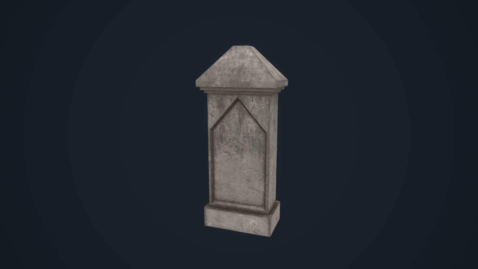 Tombetone stone column Low-poly 3D model_14