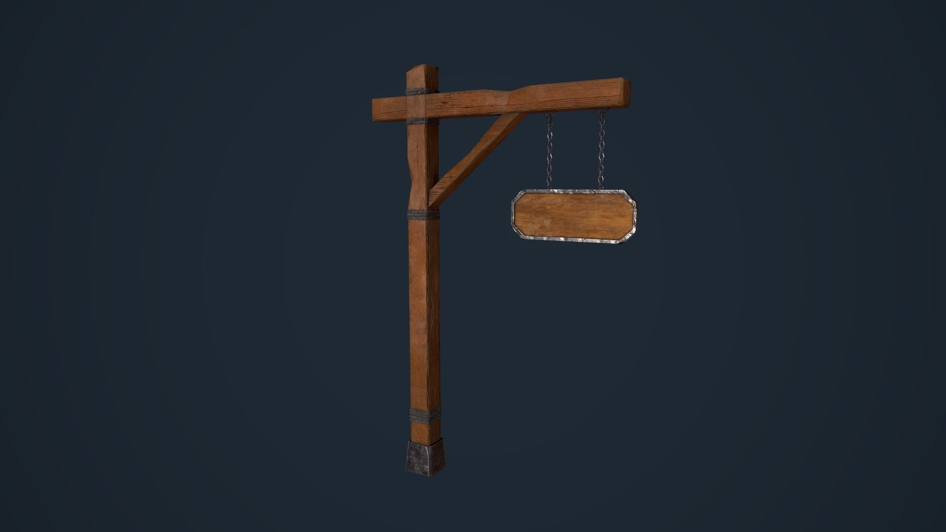 Medieval sign Low-poly 3D model_2