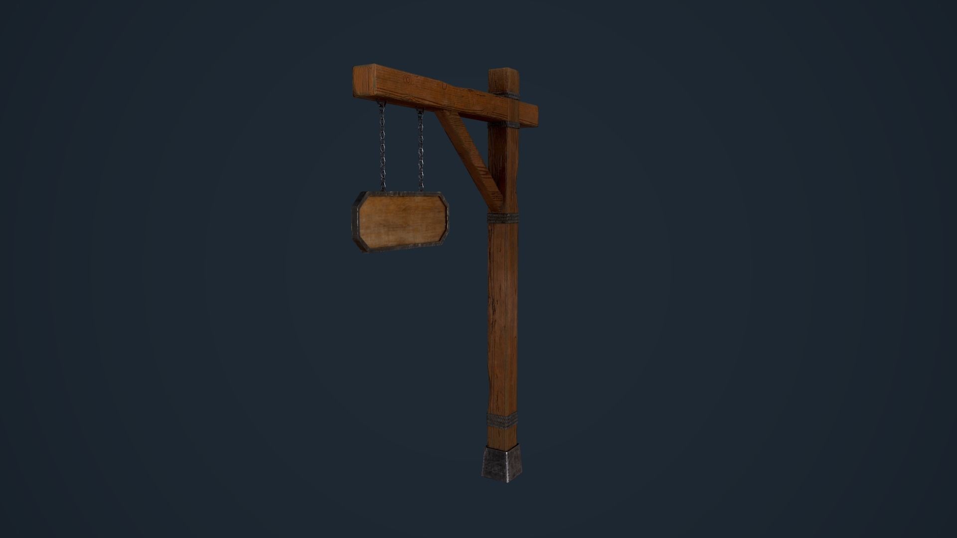 Medieval sign Low-poly 3D model_5
