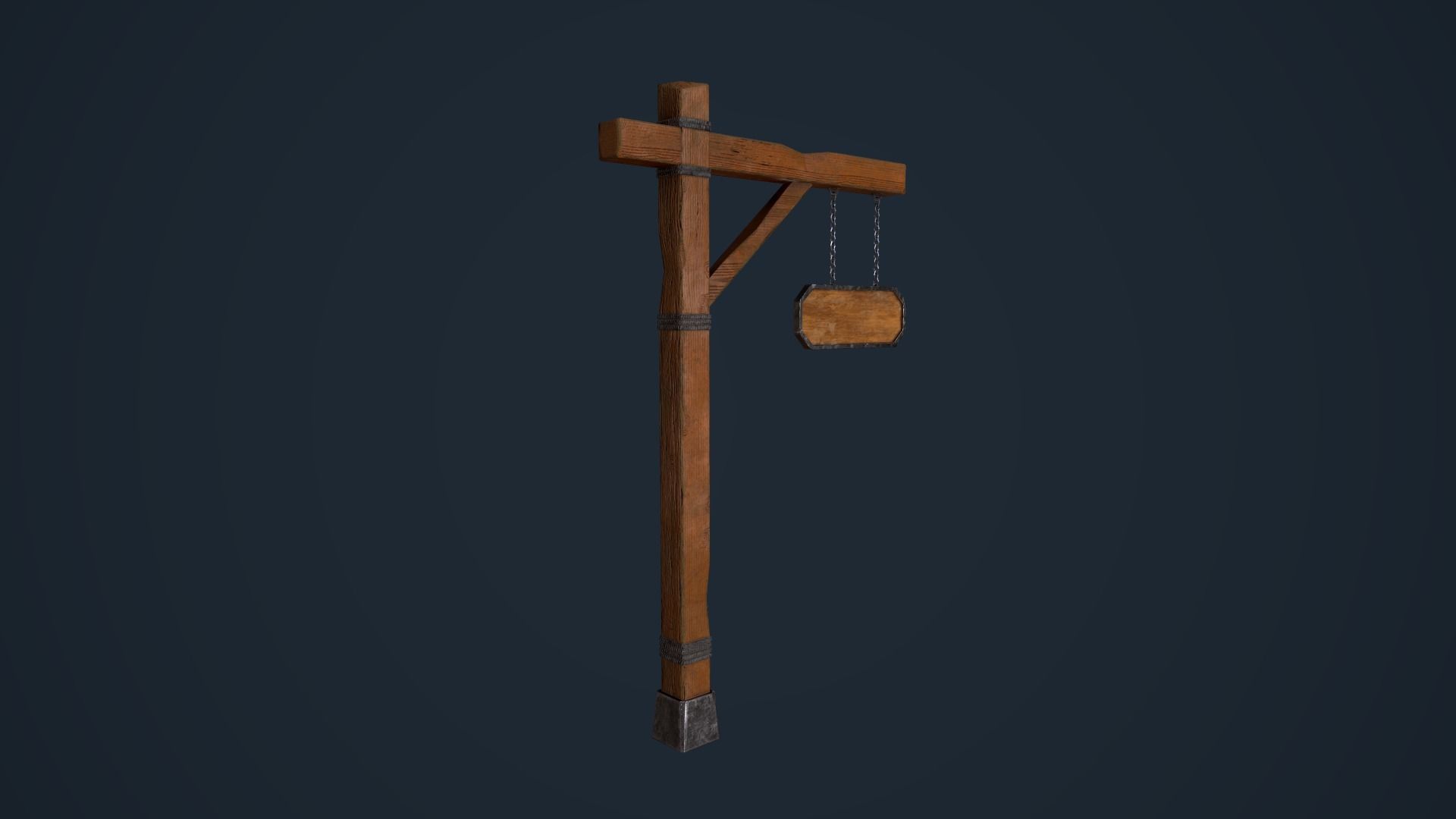 Medieval sign Low-poly 3D model_9