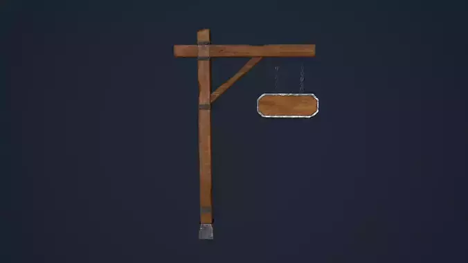 Medieval sign Low-poly 3D model