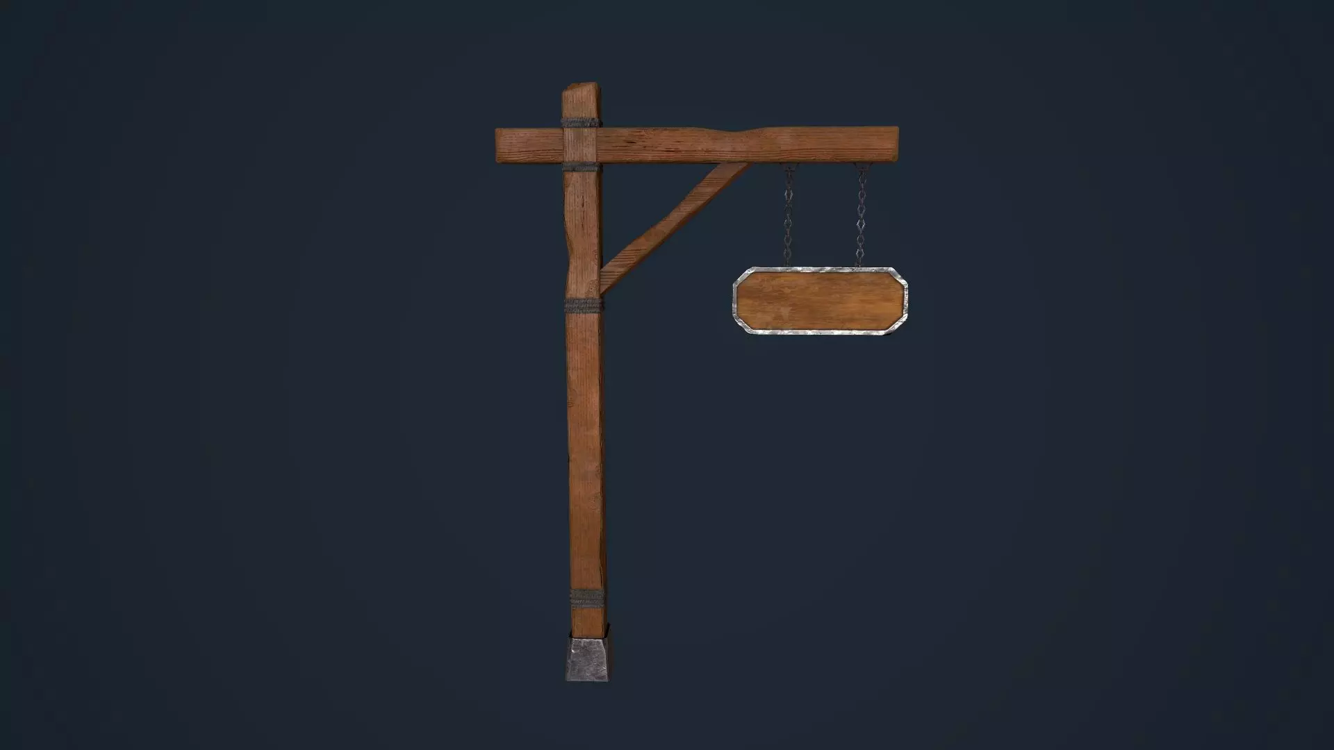 Medieval sign Low-poly 3D model_0