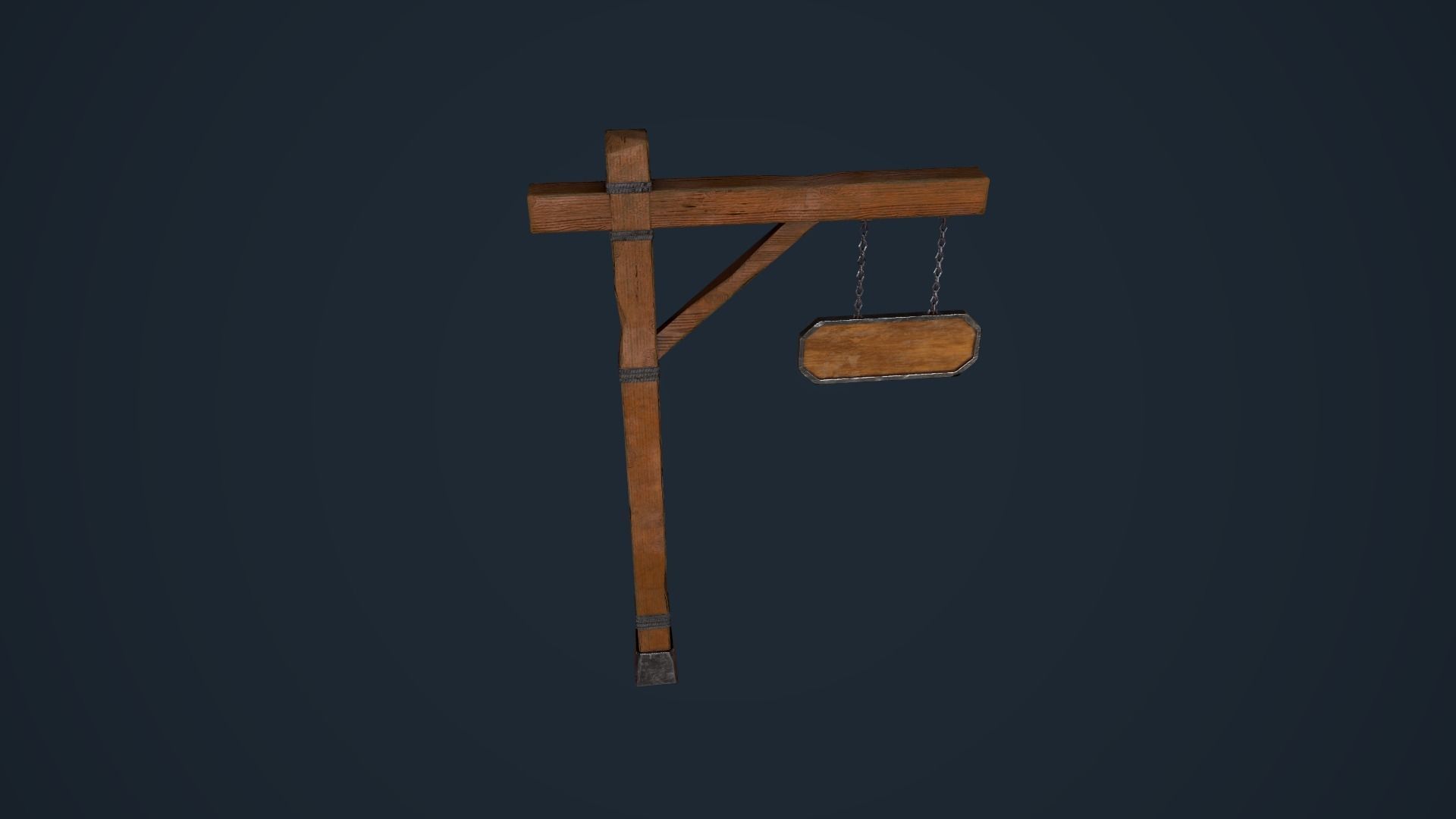 Medieval sign Low-poly 3D model_11