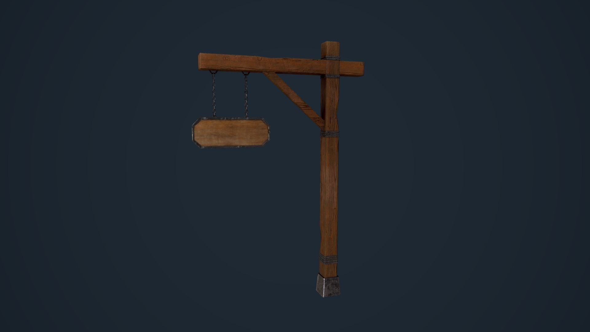 Medieval sign Low-poly 3D model_6