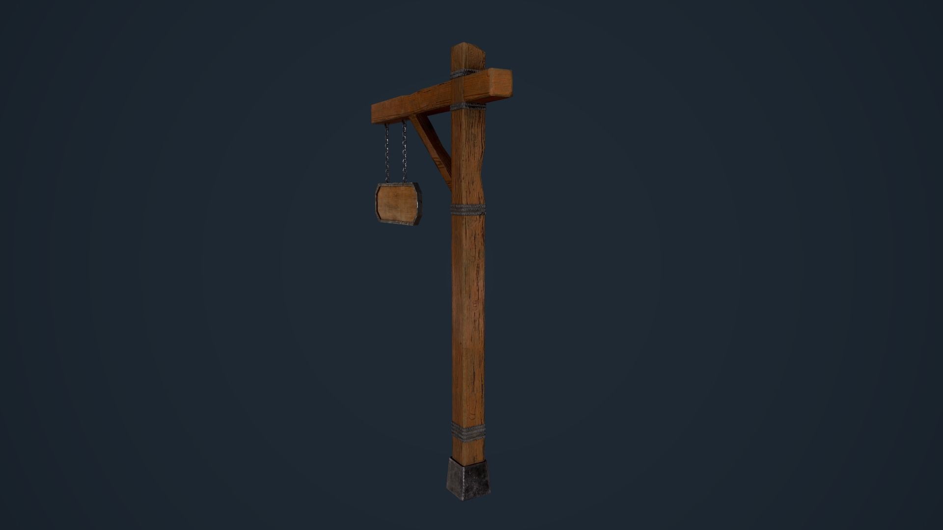 Medieval sign Low-poly 3D model_8