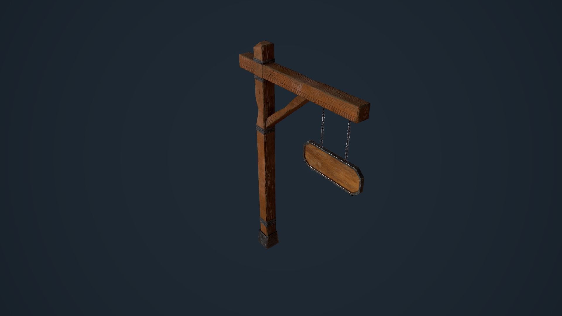 Medieval sign Low-poly 3D model_12