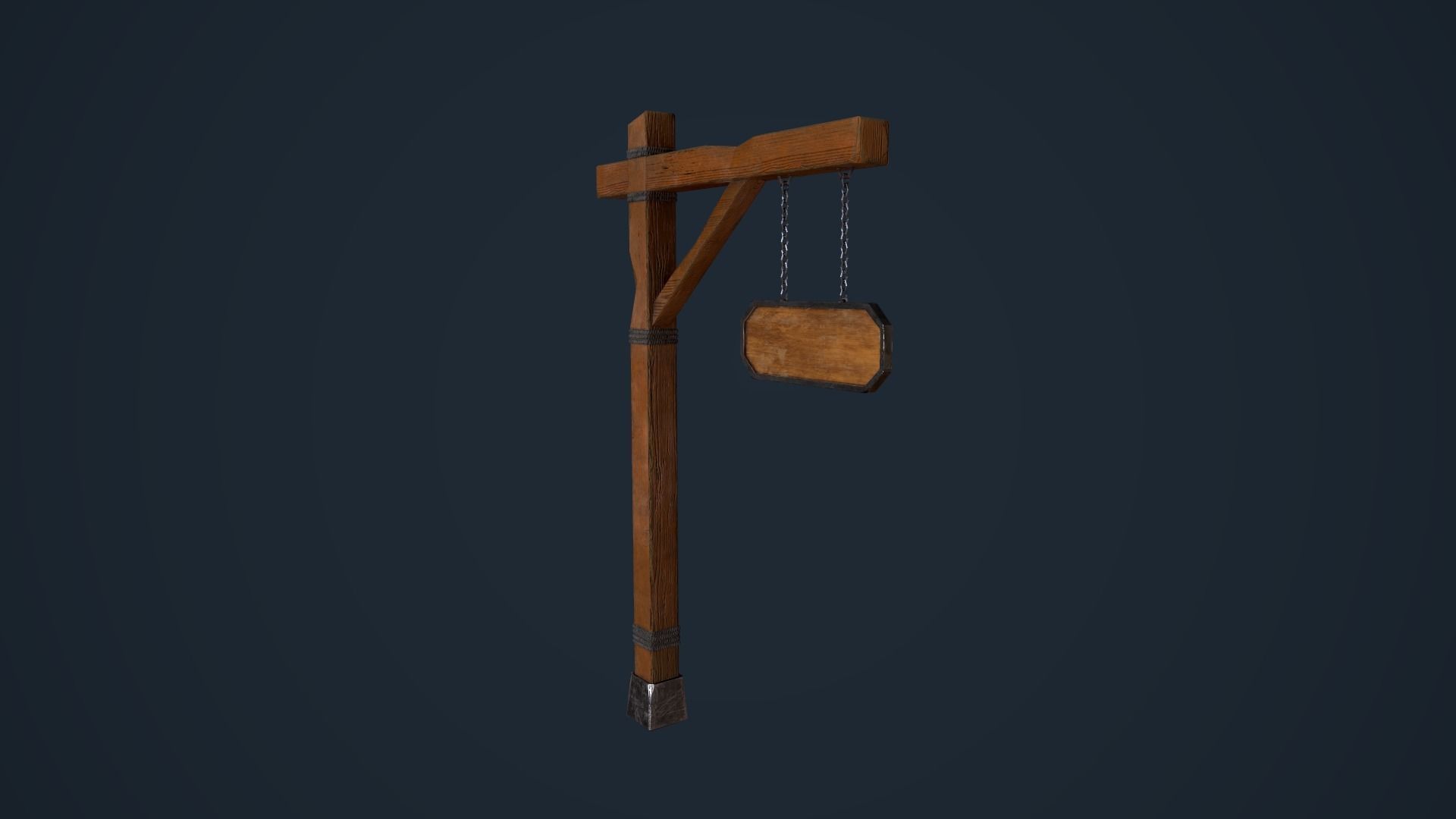 Medieval sign Low-poly 3D model_3