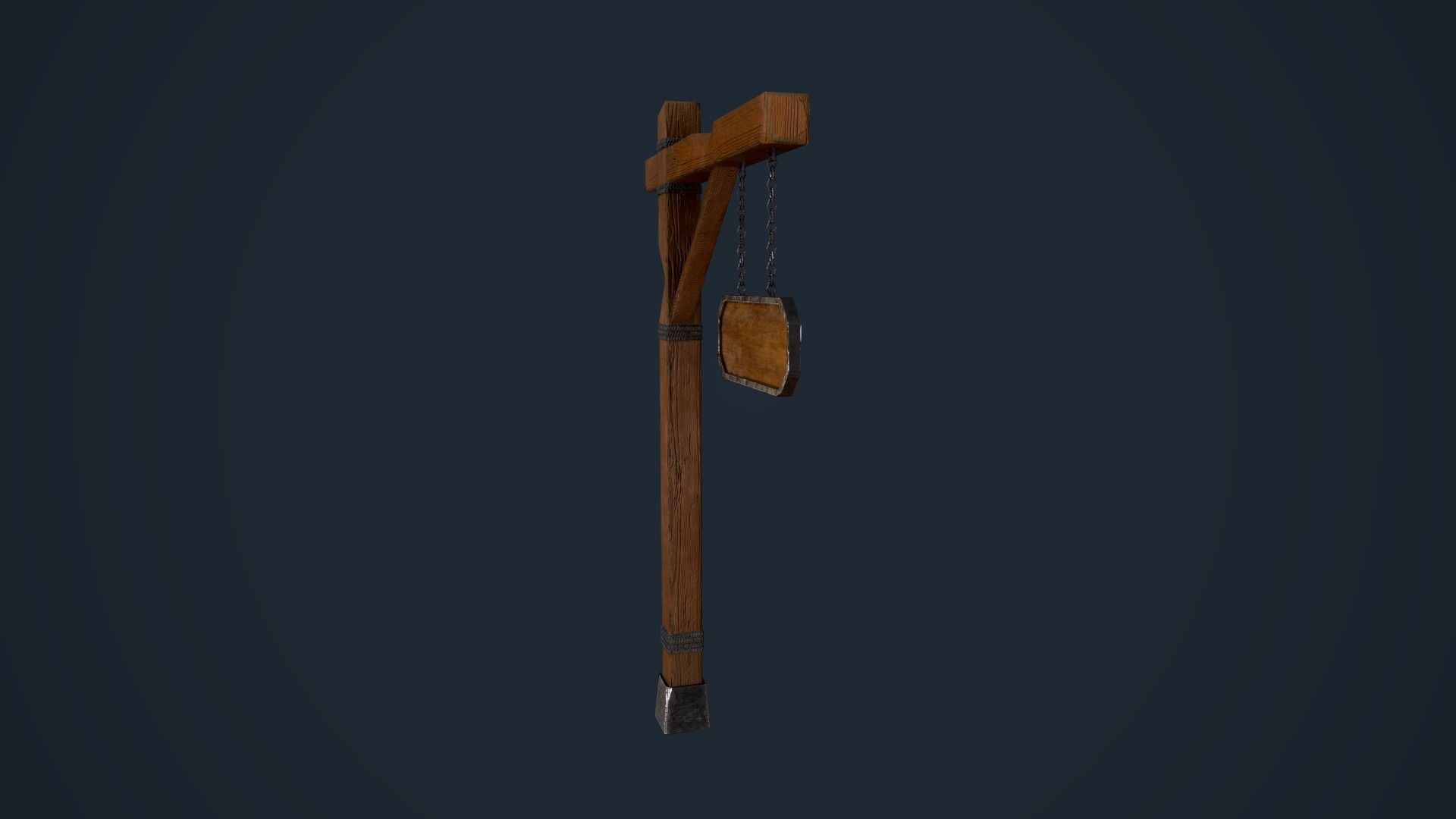 Medieval sign Low-poly 3D model_4