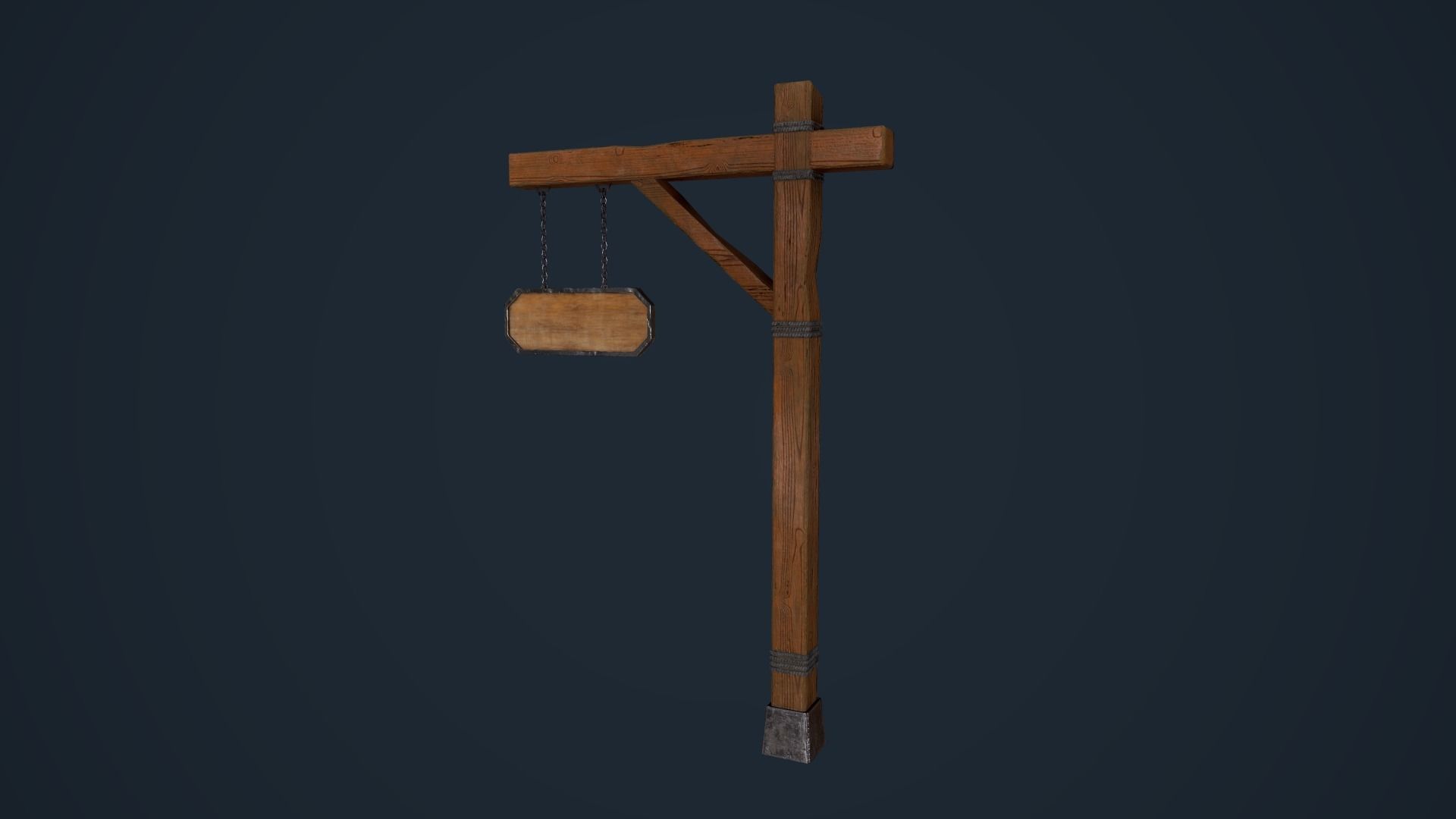 Medieval sign Low-poly 3D model_7