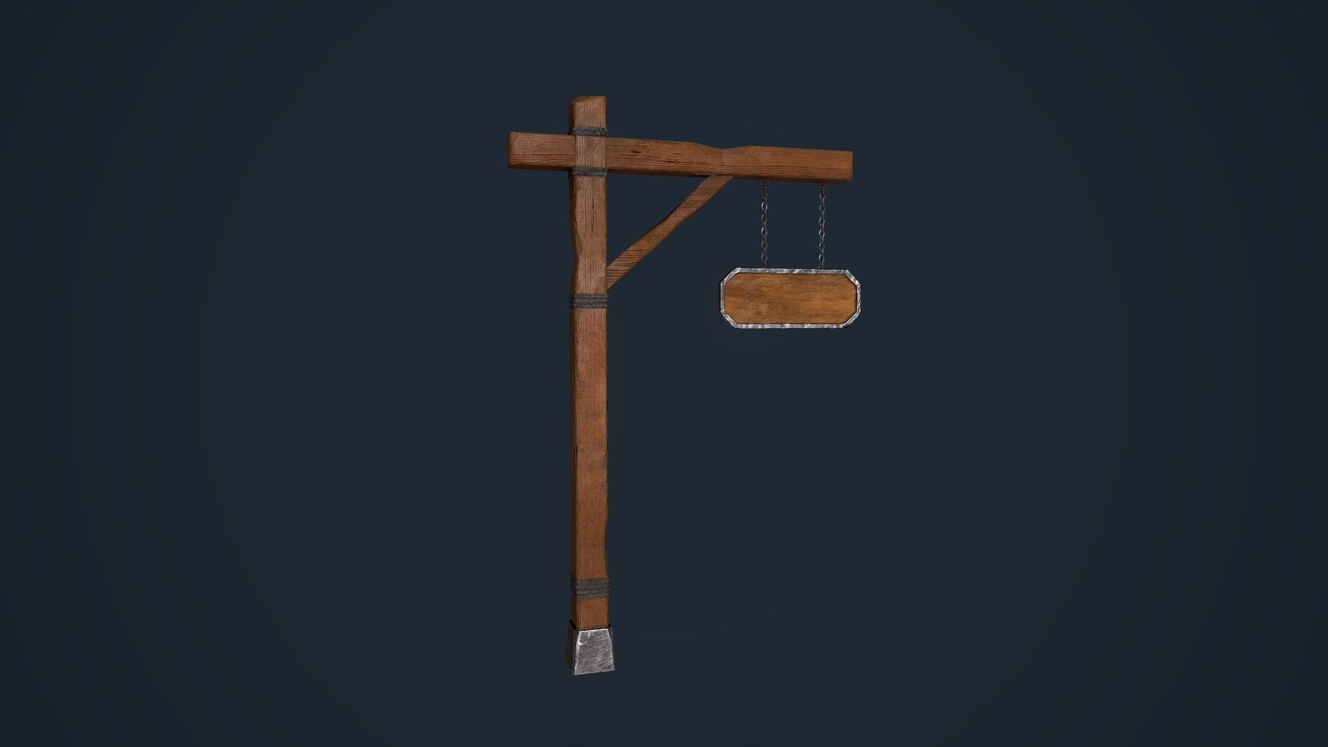 Medieval sign Low-poly 3D model_10