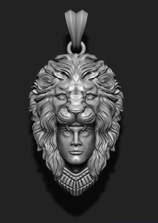 Man lion pendant 3D print model