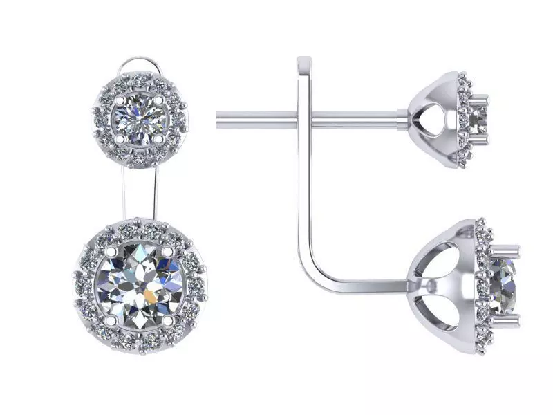 Diamonds Earrings classic Jacket 3D print model
