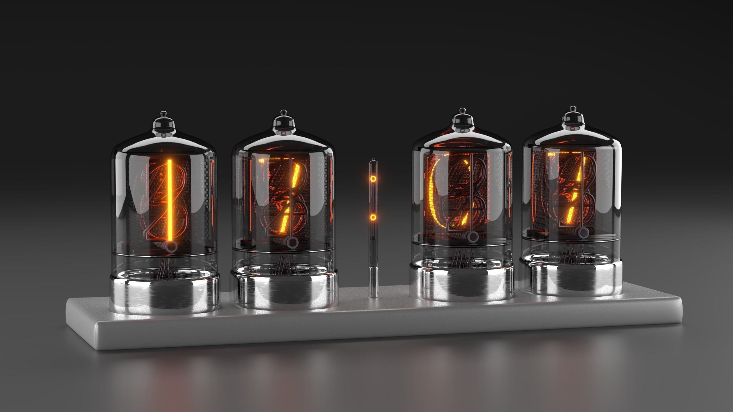 Nixie Tubes Clock 3D model_4
