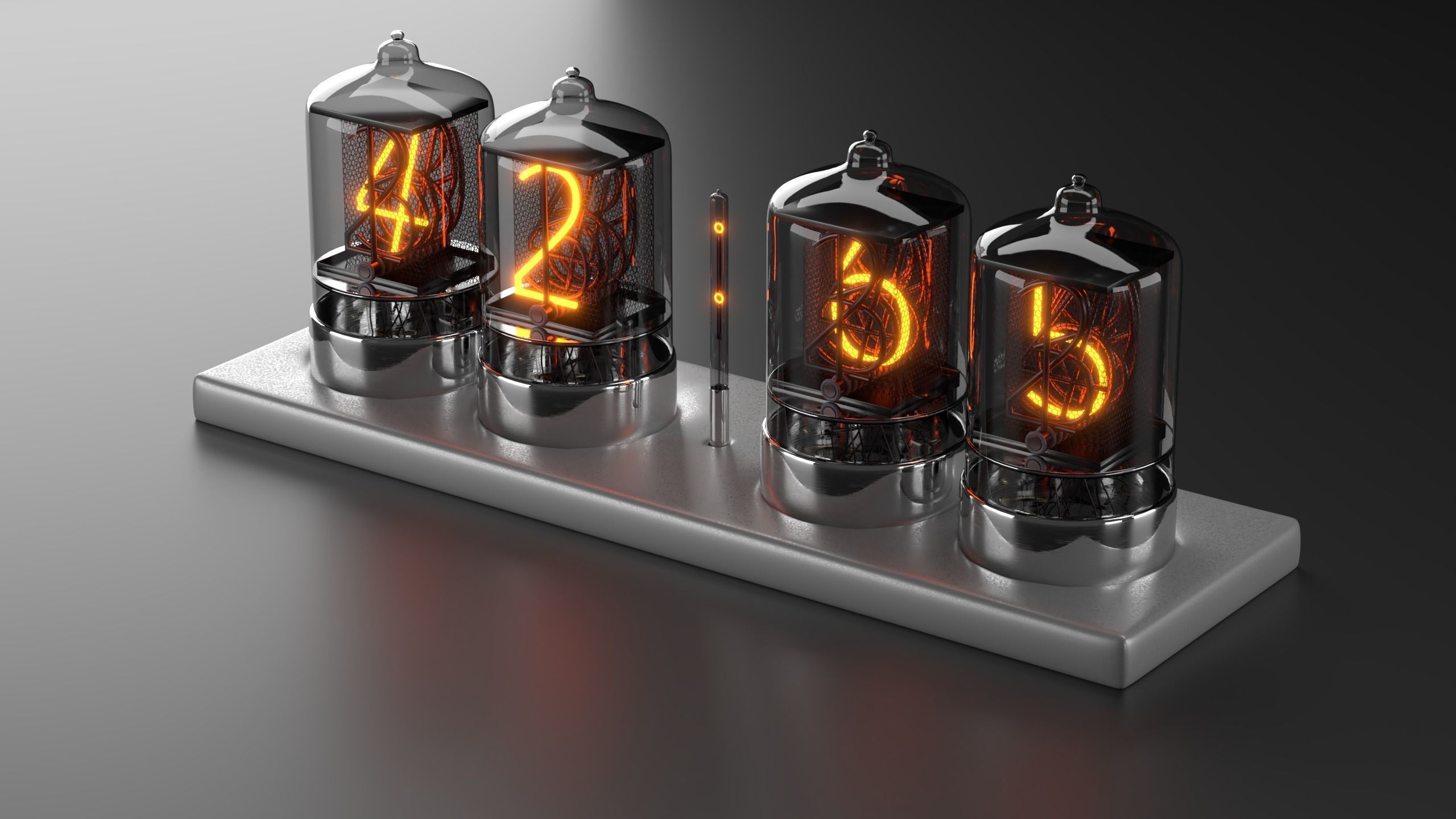 Nixie Tubes Clock 3D model_1