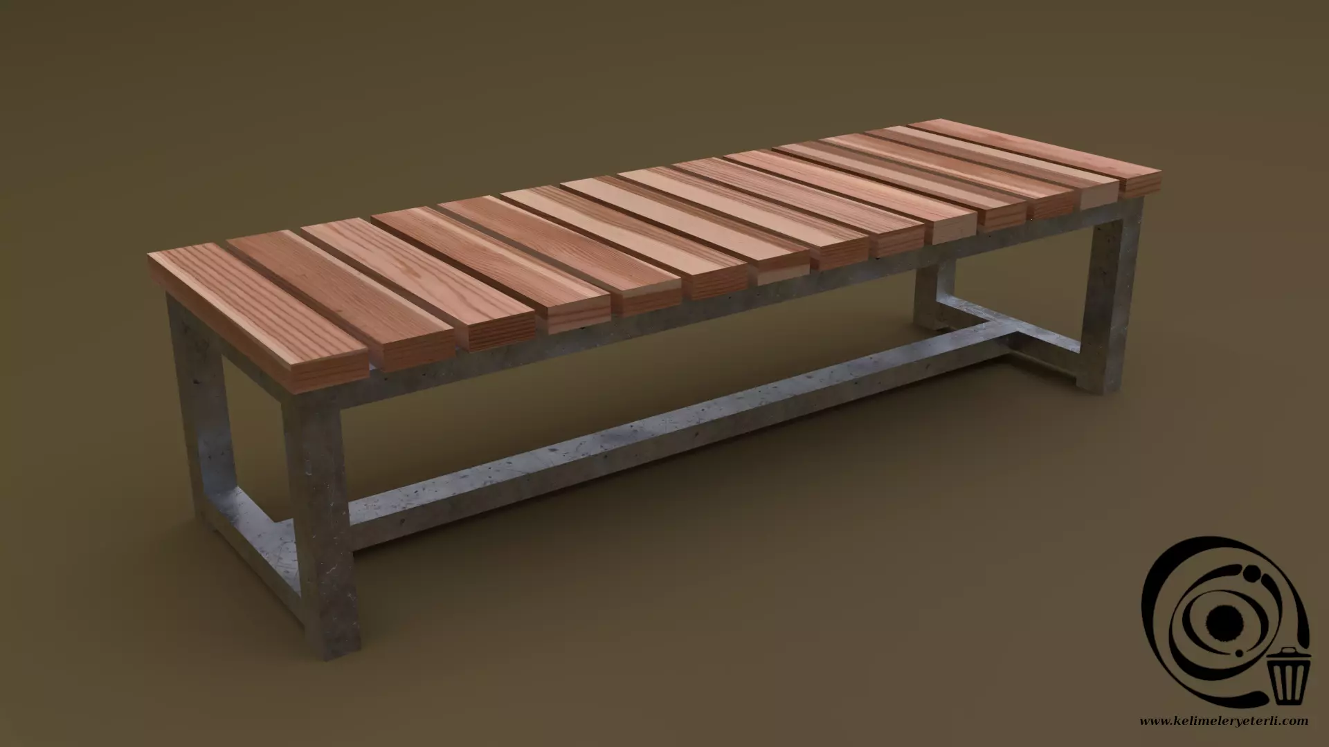 Bench 07 Low-poly 3D model_0