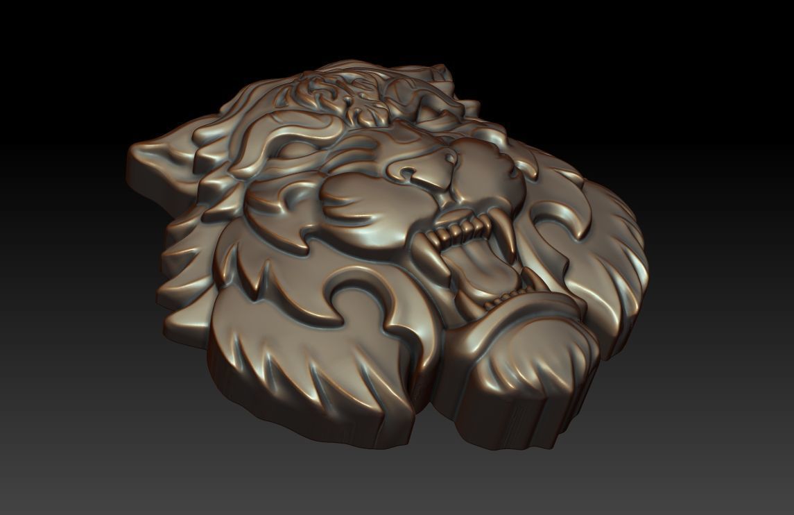 Tiger pendant 3D print model_13