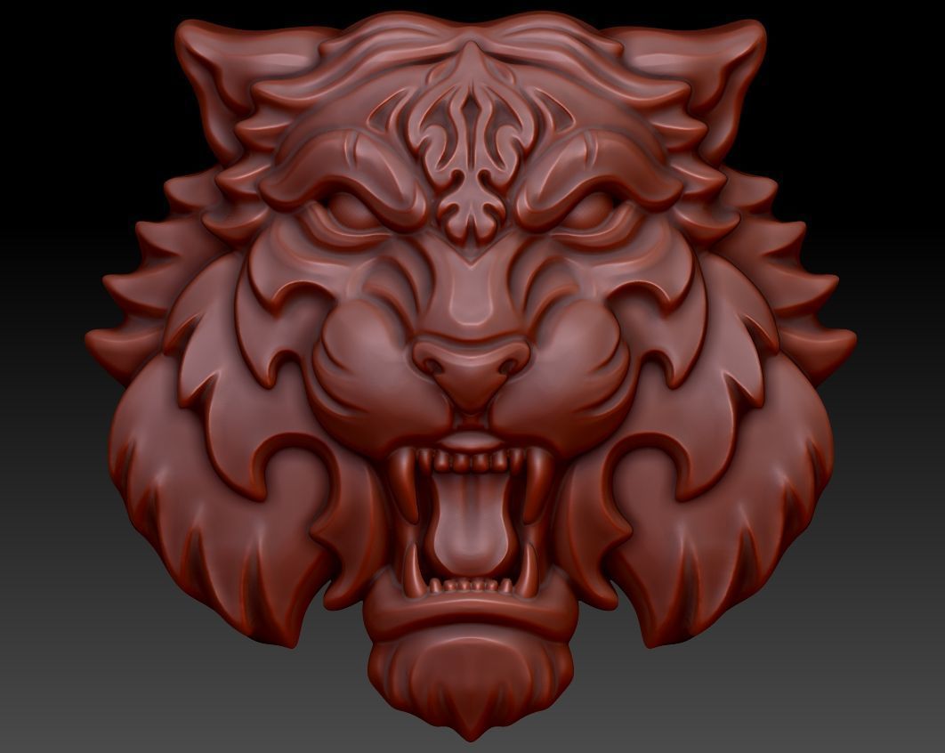 Tiger pendant 3D print model_5