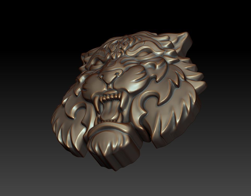 Tiger pendant 3D print model_14