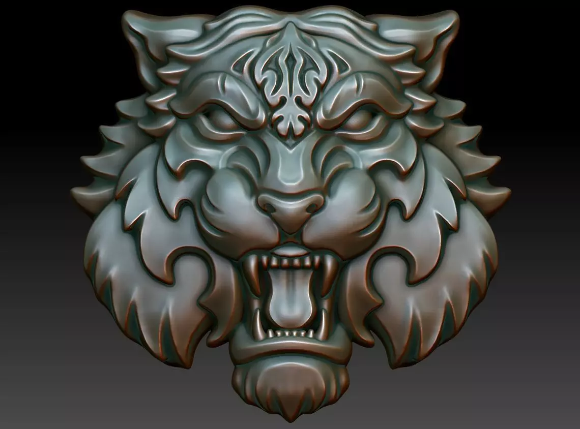 Tiger pendant 3D print model_0