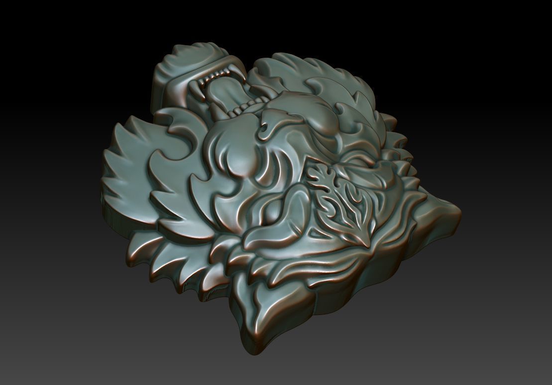 Tiger pendant 3D print model_9