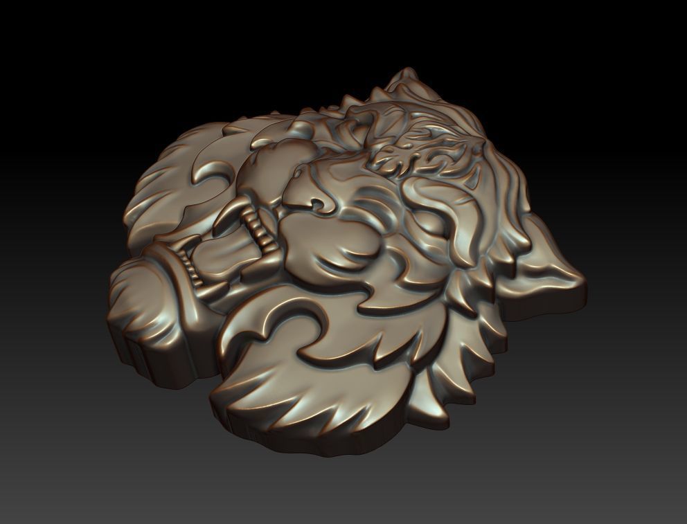 Tiger pendant 3D print model_15